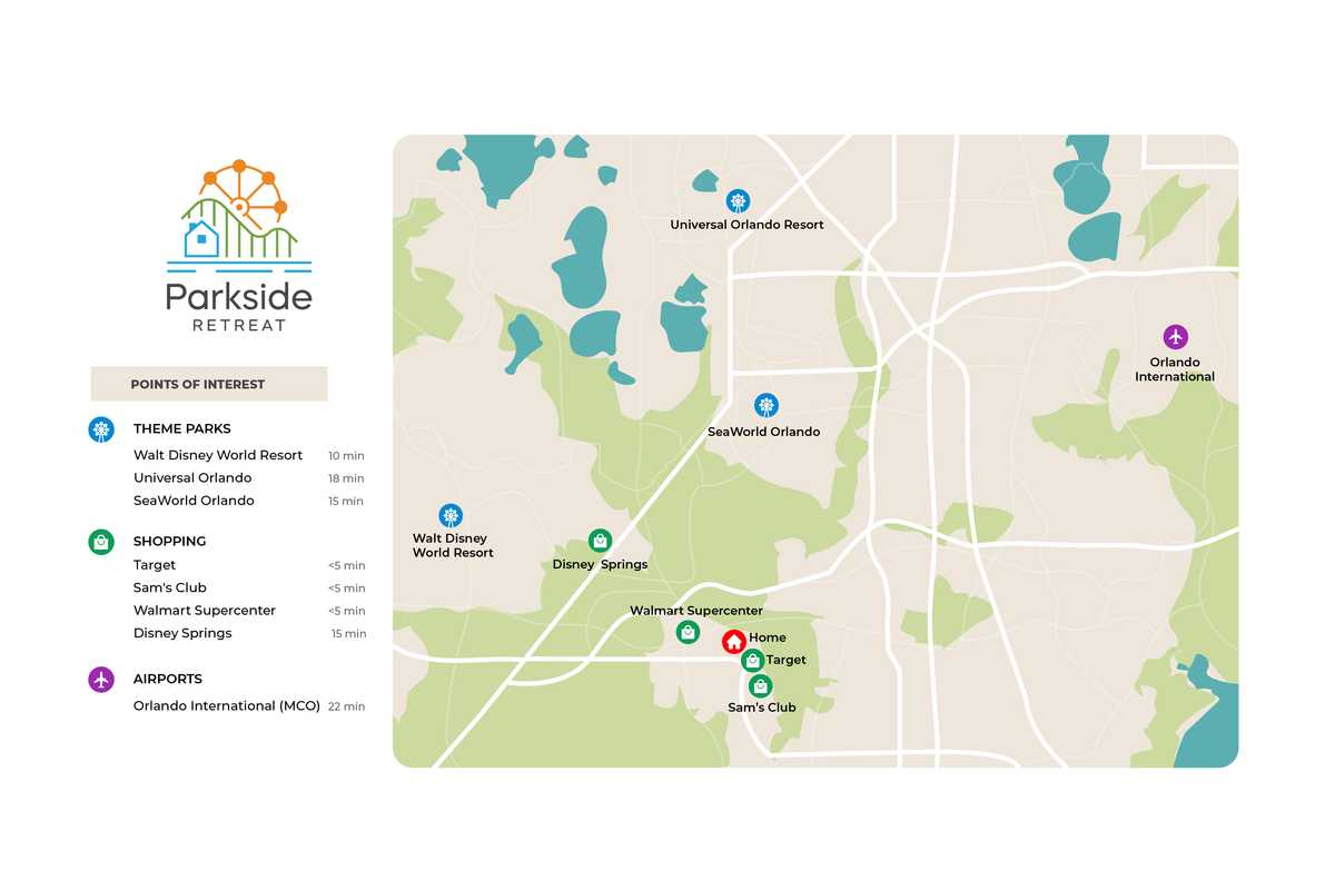 Parkside Retreat Orlando Attractions Map Parkside Retreat Orlando Attractions Map