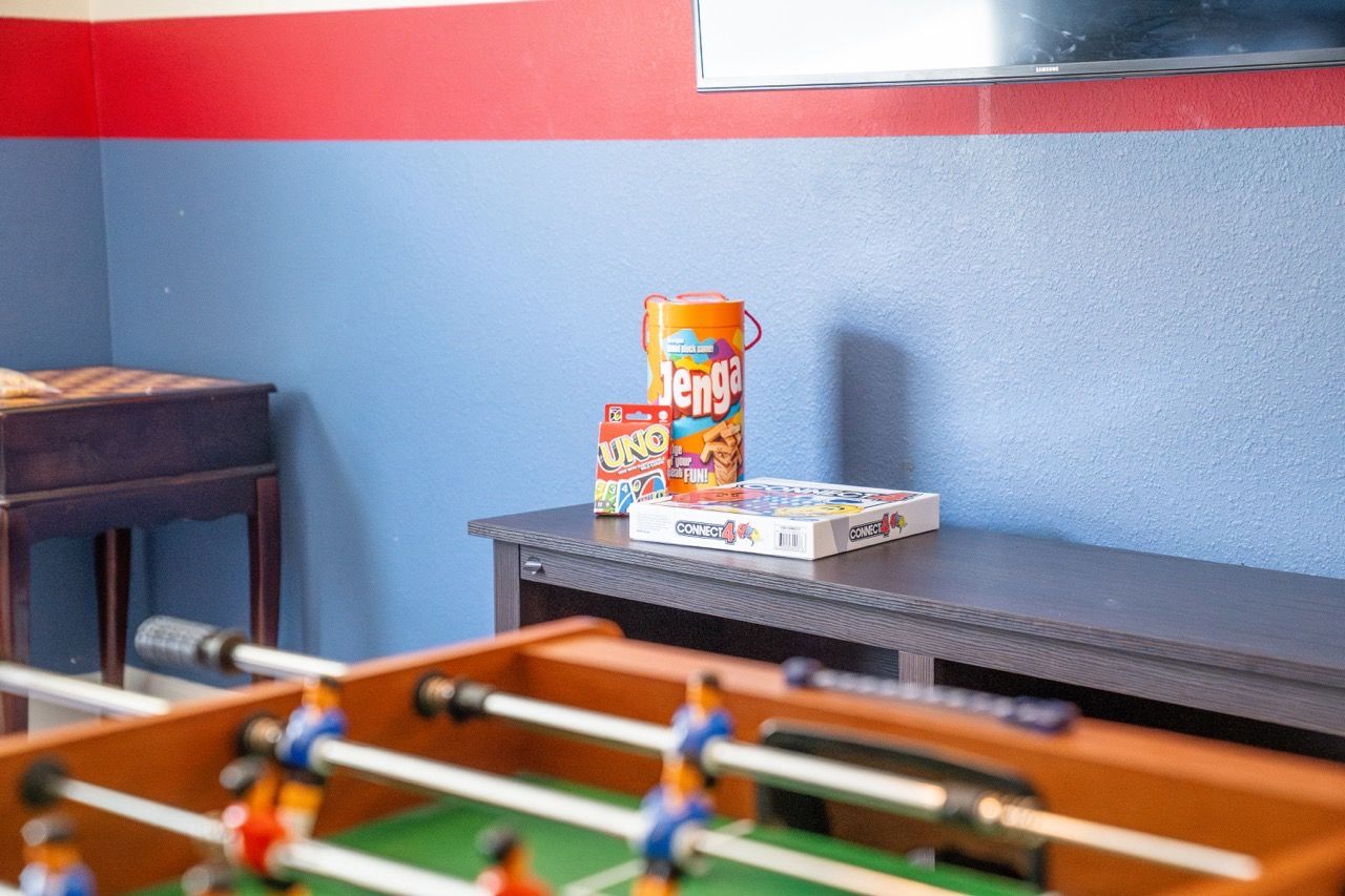 Board games collection at Florida family vacation rental