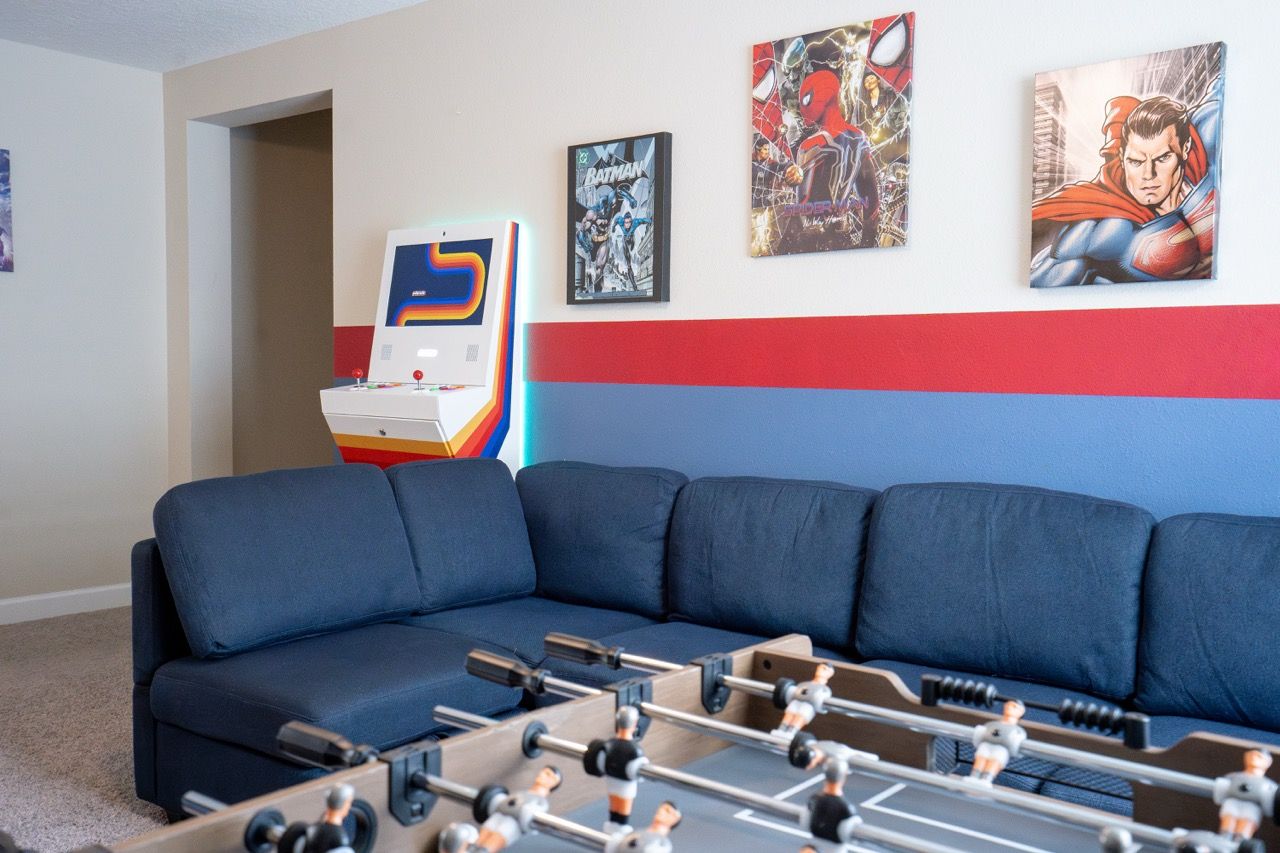 Full game room view at Orlando vacation rental
