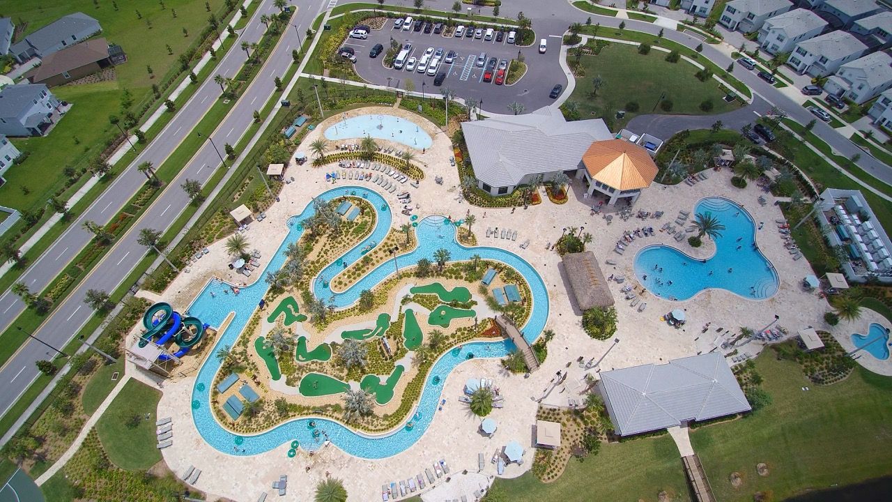 Storey Lake clubhouse aerial view Orlando